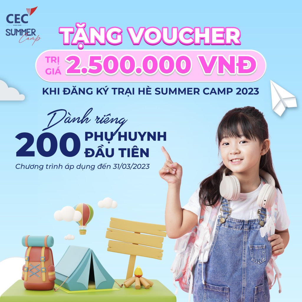 Ghi danh khóa hè nhận ngay voucher 2500000vnd